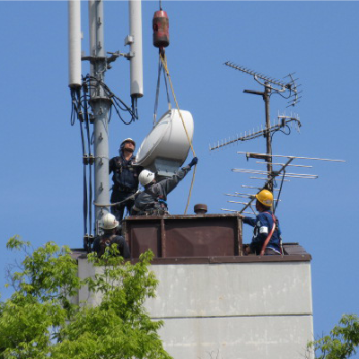 屋上通信基地局工事